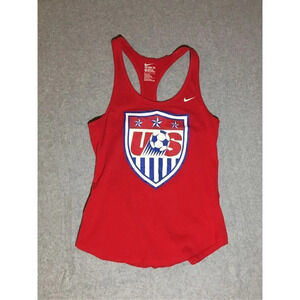 Womens Nike Tank Top Size Medium USA Womens Soccer Team Athletic Cotton Red